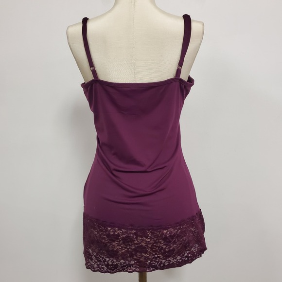 Studio‎ Y Womens Y2K Lace Trim Cami Size M Purple Elena Gilbert Bias Preppy 90S - Picture 3 of 10